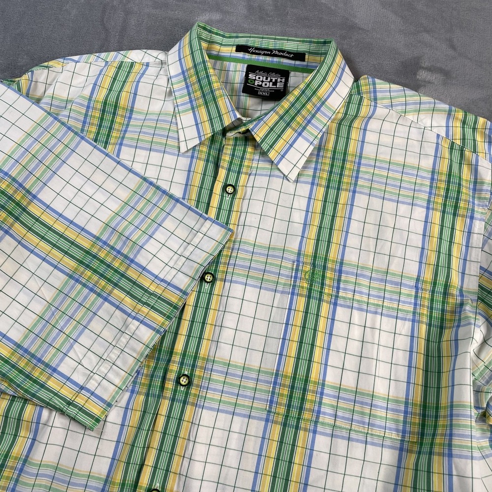 South Pole Mens Short Sleeve Button Down Shirt Urban Hip Hop Streetwear Size XXL